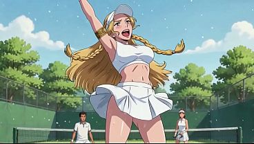 AI Generated Viking Goddess Falls Through Portal Into Sweaty Tennis Worship Animated