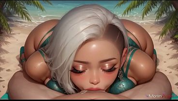 彼女が緑色の水着を着てかがんだ瞬間、この南国のリゾートがこれからもっと汚れるだろうと分かった。