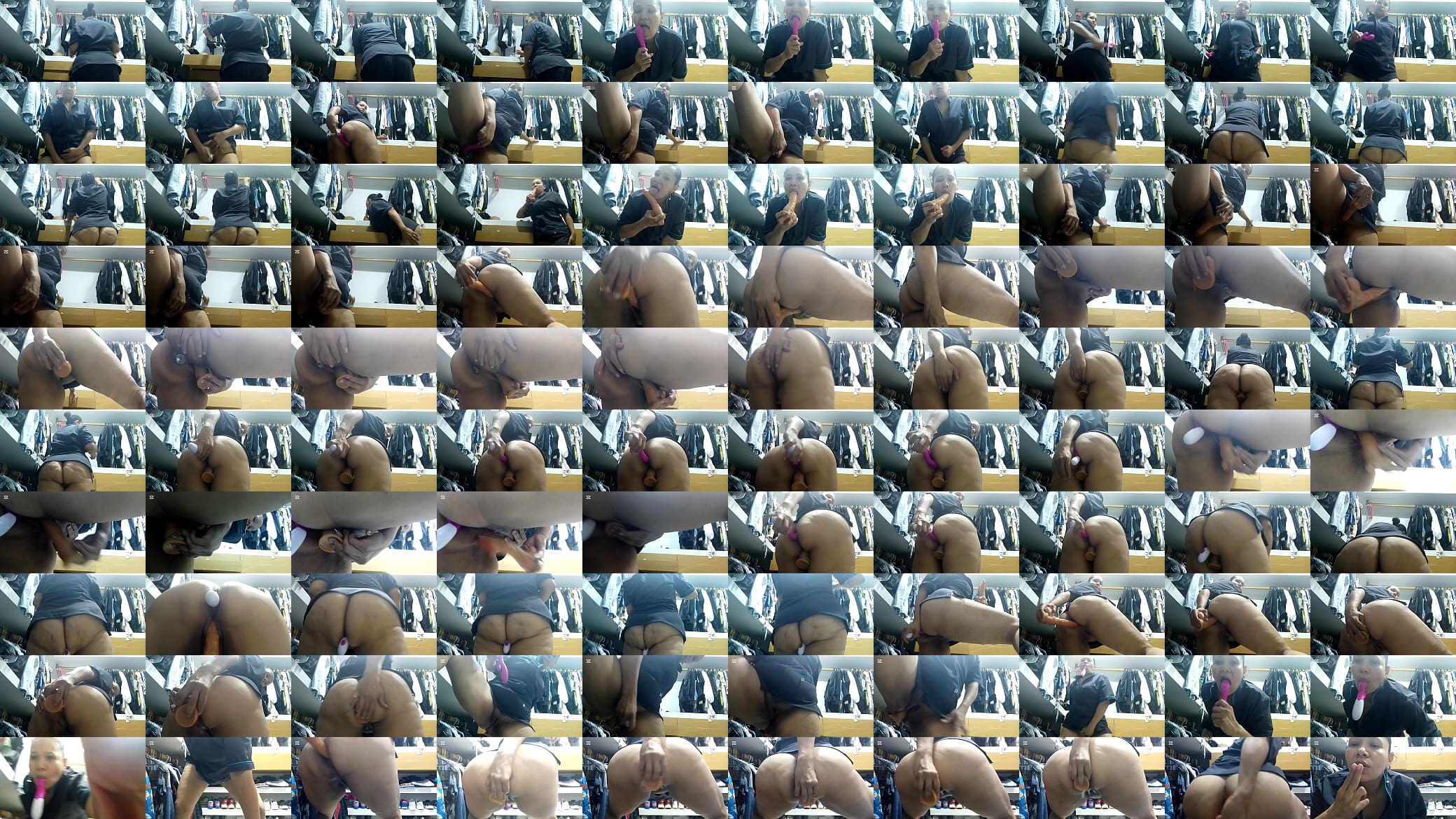 Empleada dom&eacute;stica MILF se masturba su gran culo en el vestuario de su jefe mientras &eacute;l trabaja 预览图