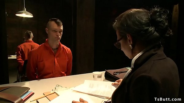 Download Video - Locked guy is anal fucked by TS lawyer