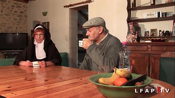 Old nun fucked and sodomized by Grandpa and his friend