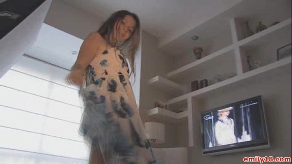 Teen in sheer white panties