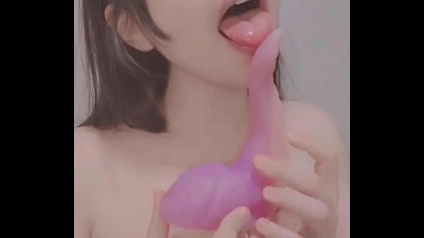 Amateur cute girl riding small dildo