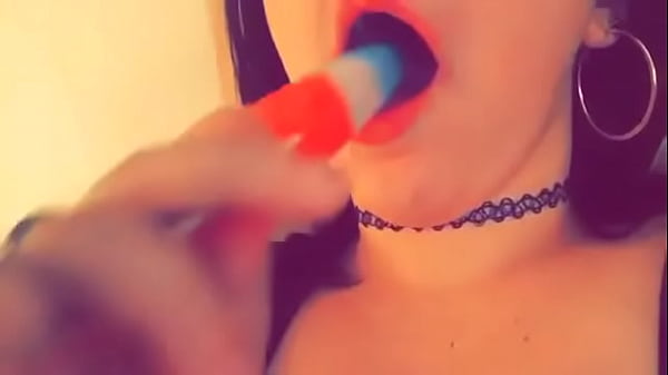 Sucking on a popsicle