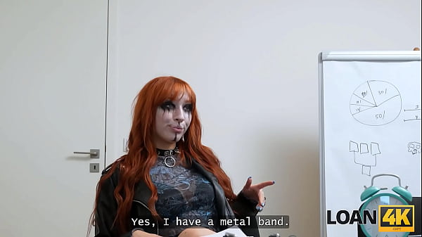 LOAN4K. Fucking my horny goth client in the bank