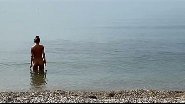 I'm walking naked on a public beach and then I get fucked in a tent