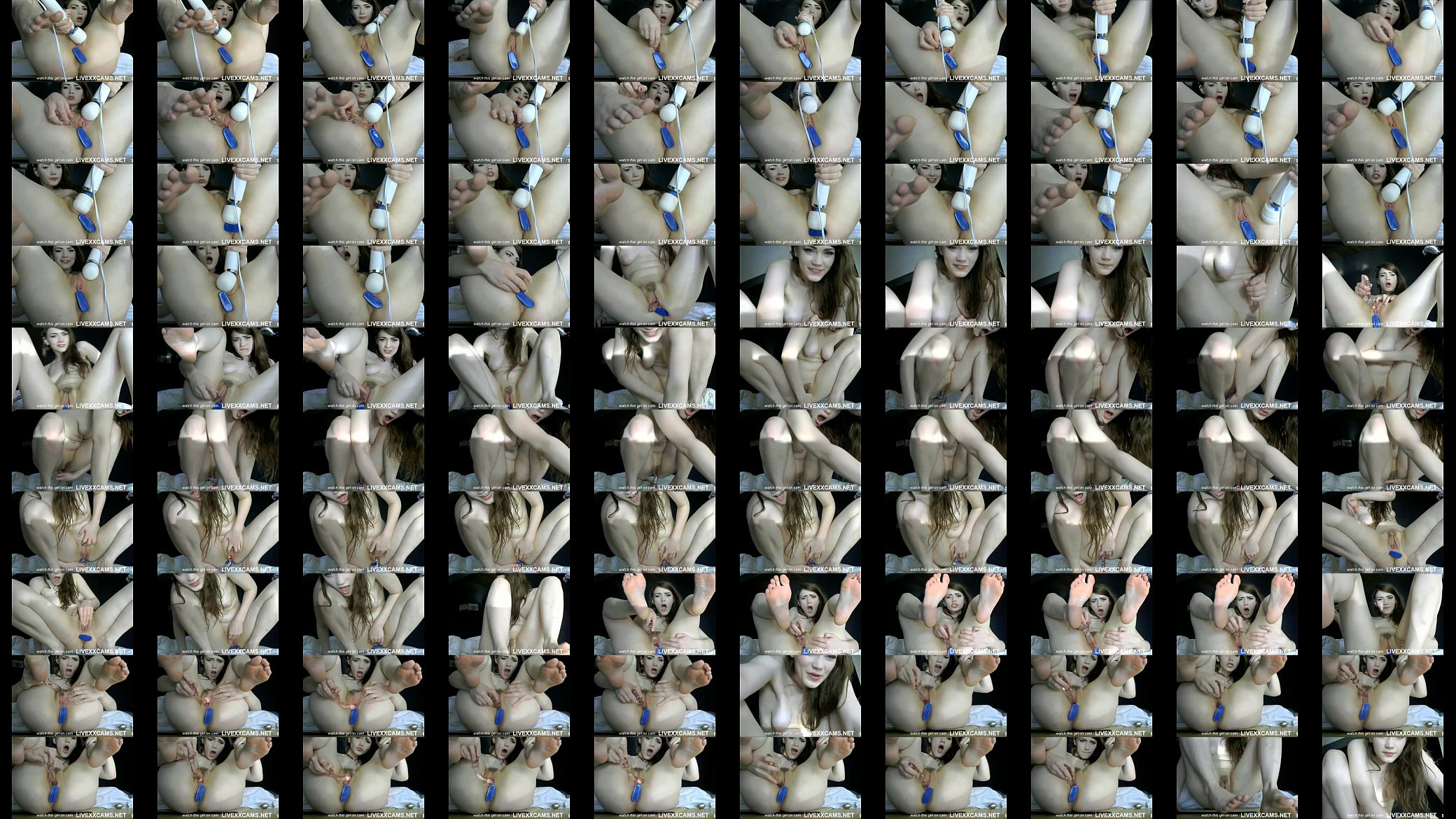 Teen with anal plug uses vibe on hairy pussy webcam 预览图