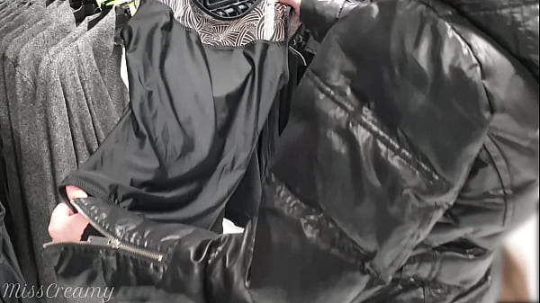 Download Video - Public sex - Hot teacher flashing and sucking my dick in the mall dressing room 4K - MissCreamy