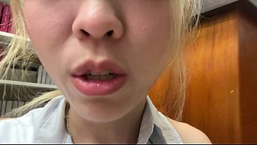 Asian girl masturbates in library while someone reads right next to her (clip)