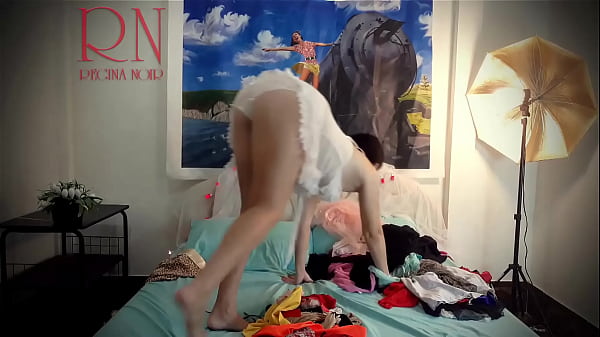 Lady changes her underwear, gracefully showing her charms. Part 4