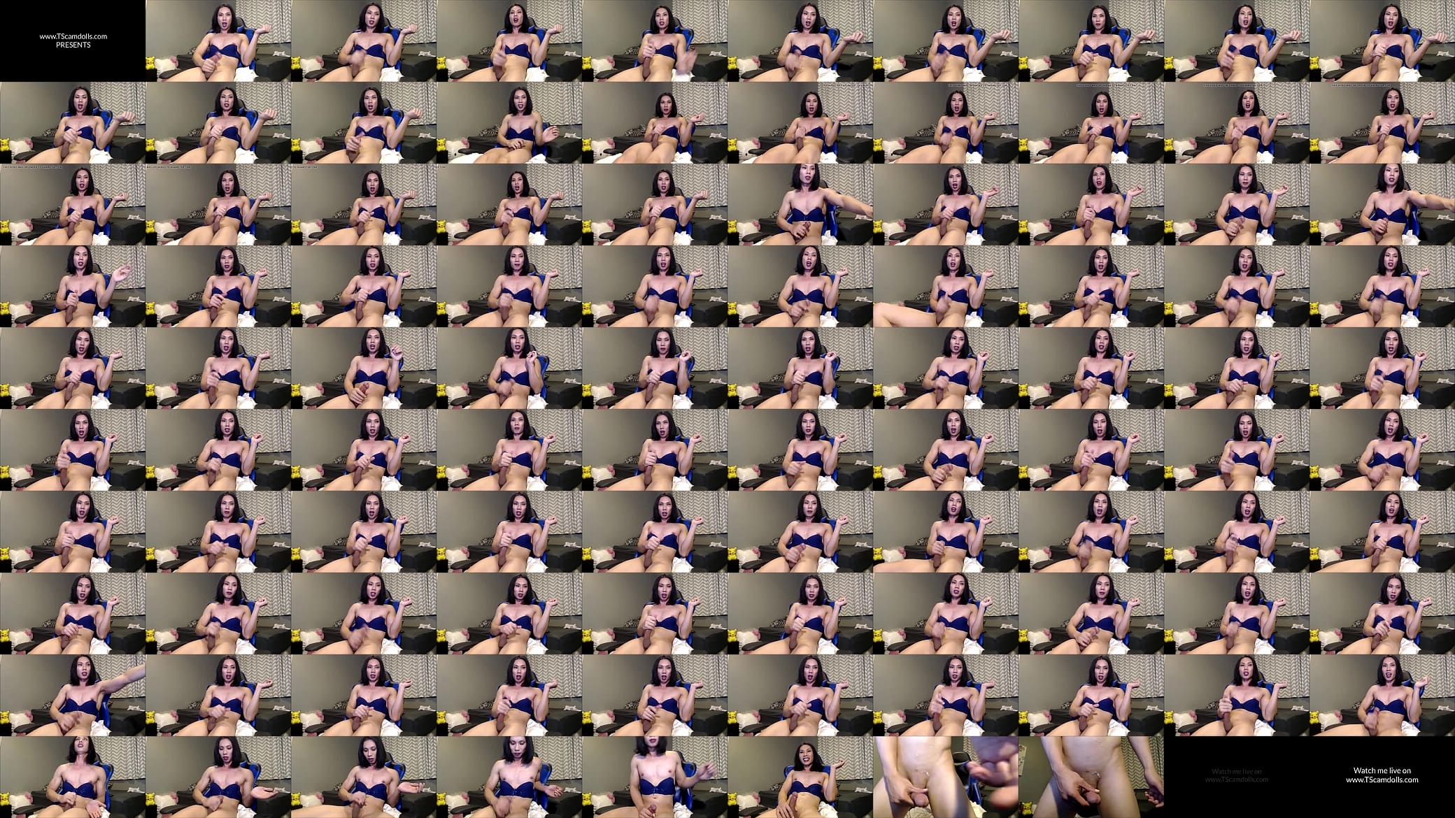 Horny asian TS self cumshot - TScamdolls.com 预览图