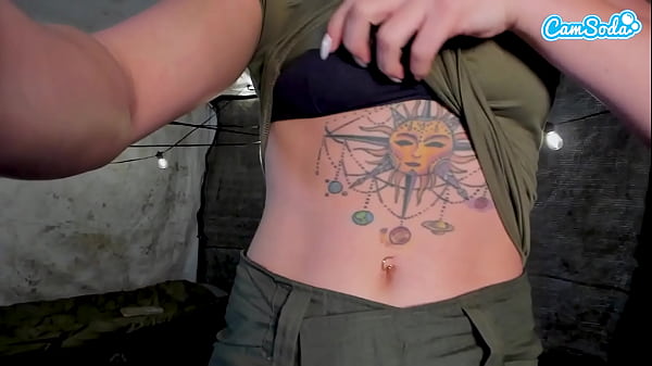 Beautiful Blonde Teen Solider Plays With Her Pussy
