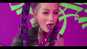 Tattooed Solo Slut Destroys Her Ass with Self Anal Play