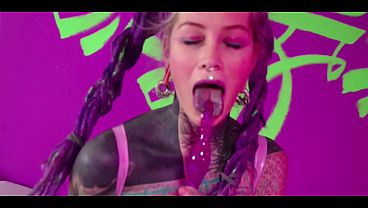 Tattooed Solo Slut Destroys Her Ass with Self Anal Play