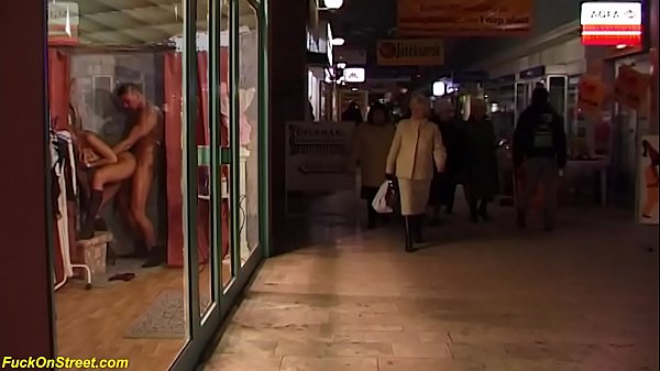horny couple fucking anal at the public shoppin...
