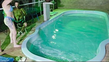 Download Video - Caught in the act&excl; Two brunettes caught masturbating in the condo's public pool&period;