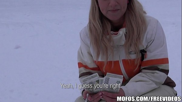 Busty blonde skier is paid to come back to the lodge and fuck