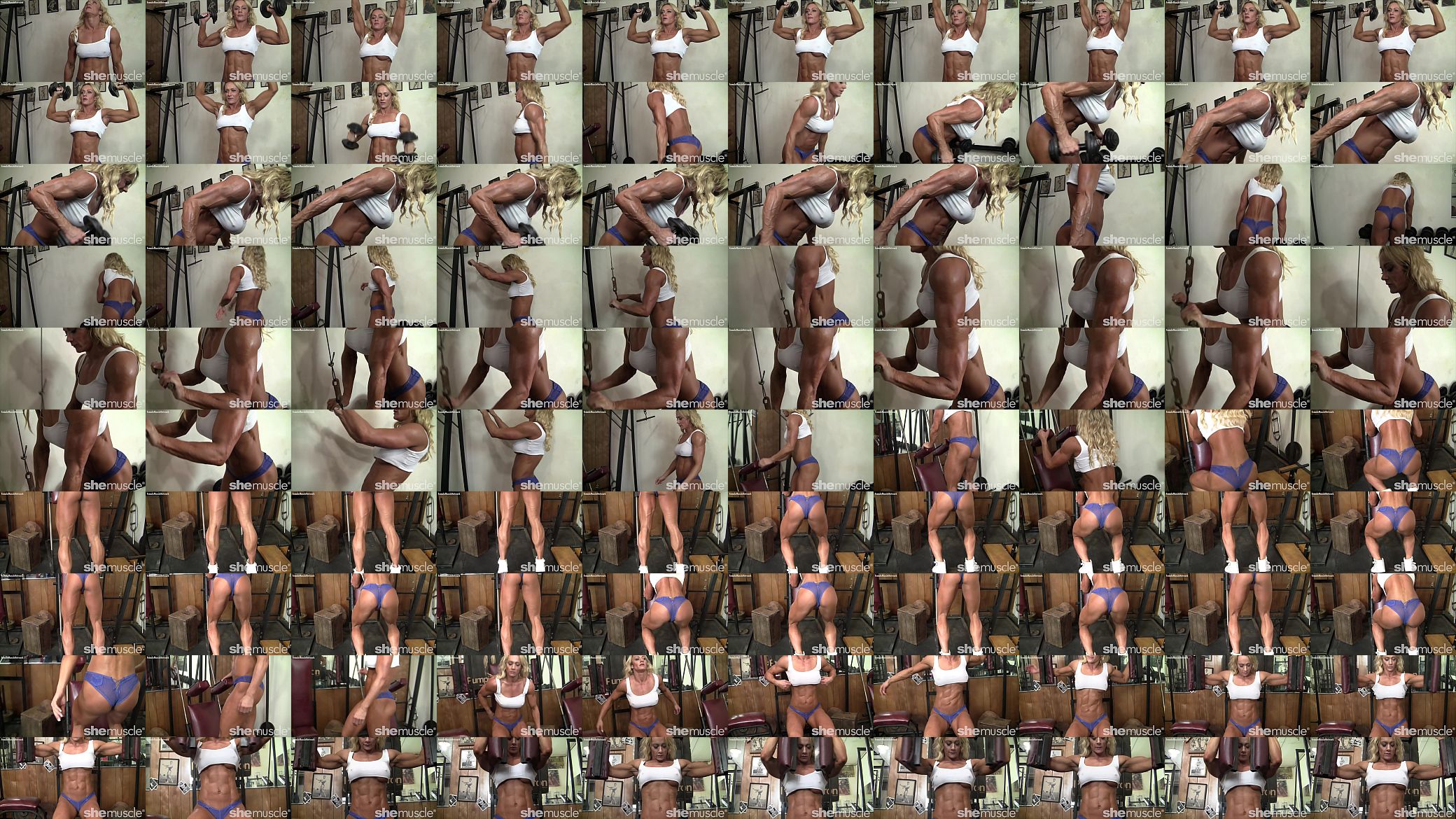 Sexy Female Muscle Cougar Works Out 预览图