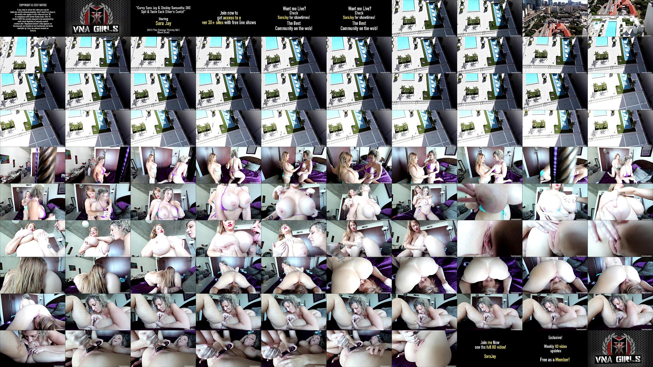 Curvy Sara Jay &amp; Chubby Samantha 38G Spit &amp; Taste Each Other&#039;s Cunts! 预览图