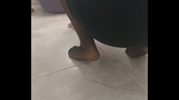 My turbaned stepmother wipes the floor with her sexy socks