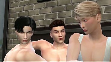 Three horny gays fuck their best friend | Hot Gay model group sex