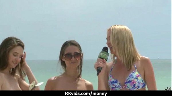 Sexy exhibitionist GFs are paid cash for some public fucking 21