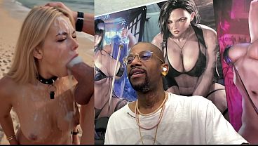 Tight Teen Blonde On A Leash At The Beach And Getting A Hardcore Bukkake Session Of Her Life, AI Genera