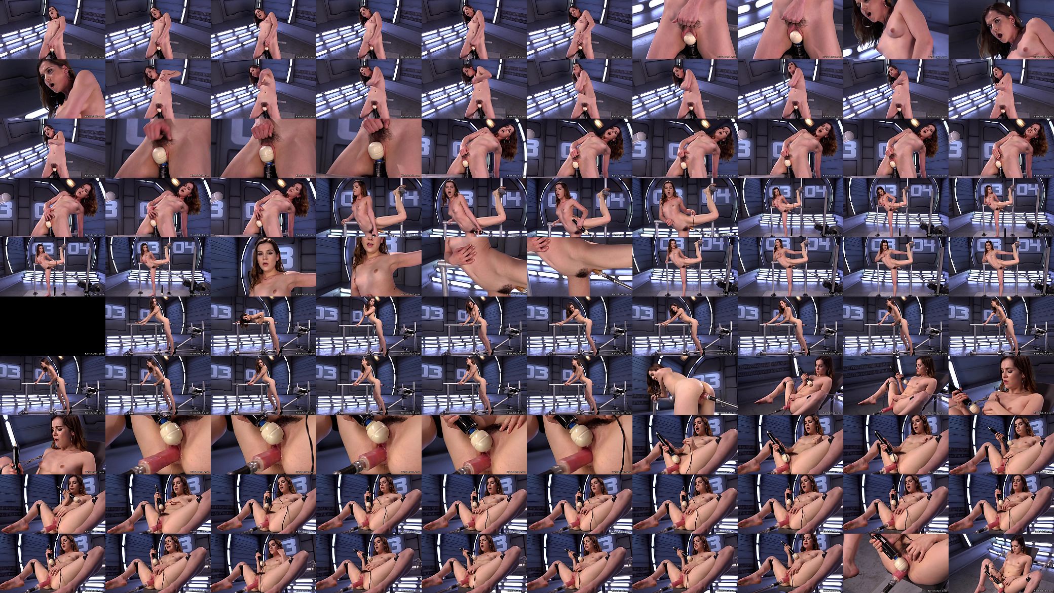 Hairy slut fucks machine in various positions 预览图