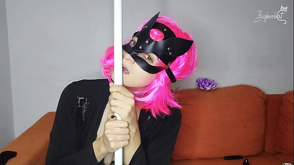 Experience my big natural tits as I masturbate with my pussy mask