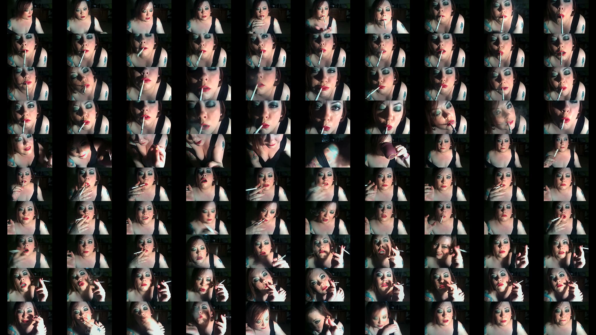 BBW Tina Snua Smokes 2 120 Cigarettes With Dangles &amp; Holding In Smoke 预览图
