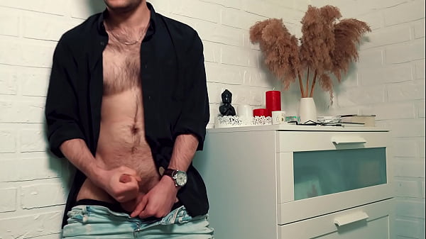 Download Video - The handsome man jerks off on camera and cums loudly&comma; splashing the floor with his sperm&period;