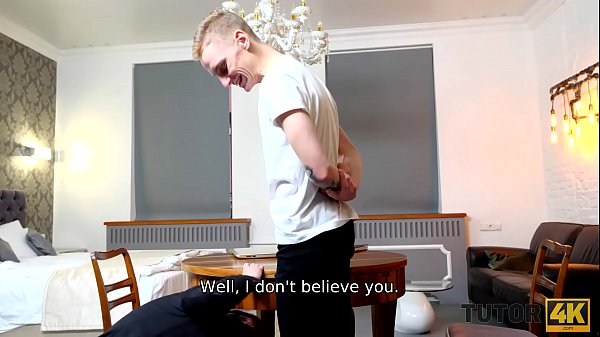 TUTOR4K. Teacher in stockings is penetrated very fast by student at home