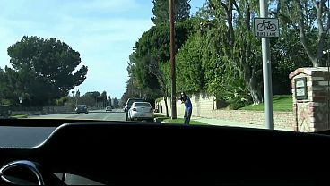 Helly gives a ride to a hot hitchhiker, then sucks him off, rides his cock, and takes his cum