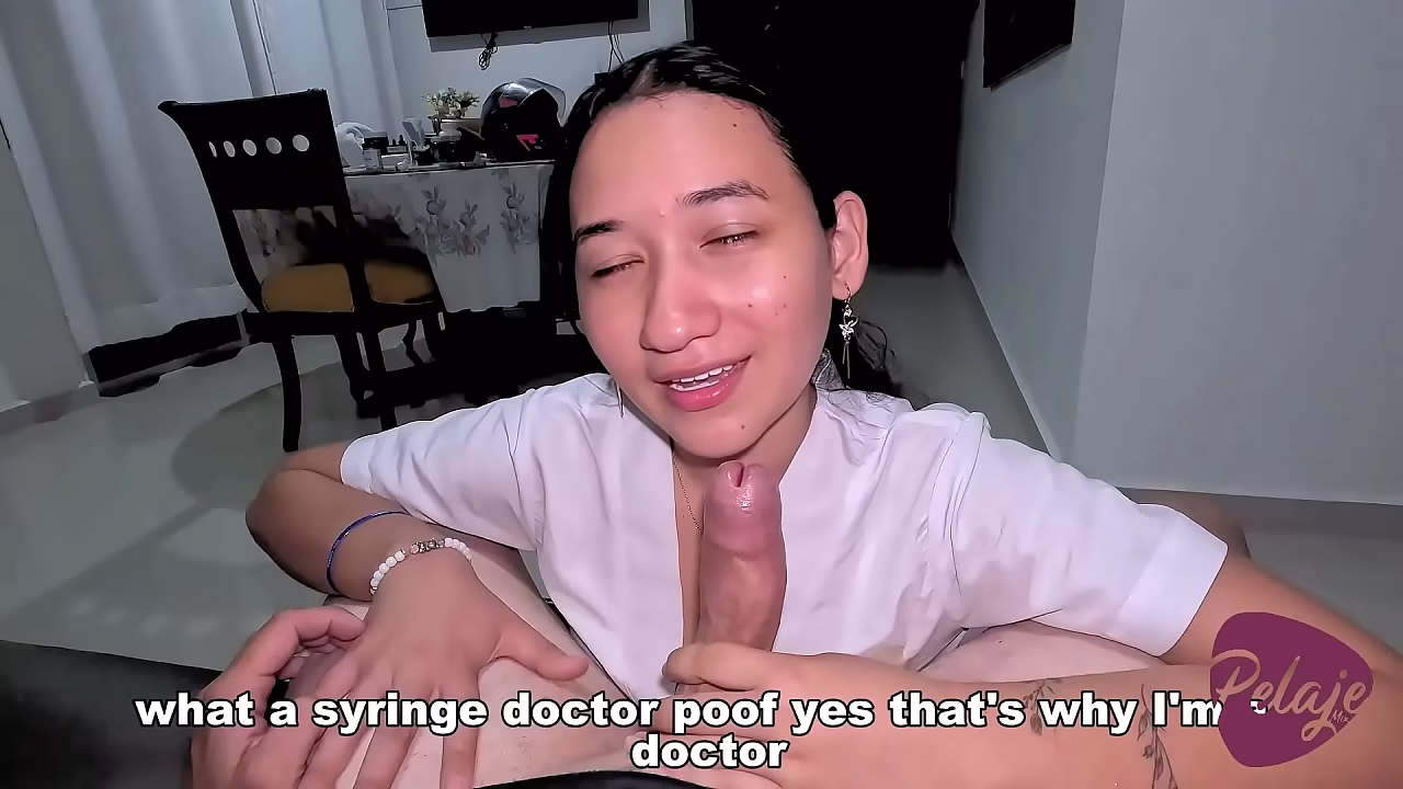 I put on my step sister'_s nurse outfit to visit patients in the hospital and extract their semen with my pussy.