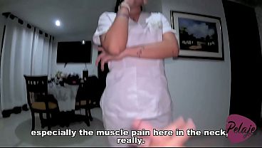 I put on my step sister's nurse outfit to visit patients in the hospital and extract their semen with my pussy.