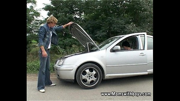 Car Troubled Granny Gets Help And Fucked