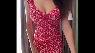 My stepsister with big tits wore a beautiful dress