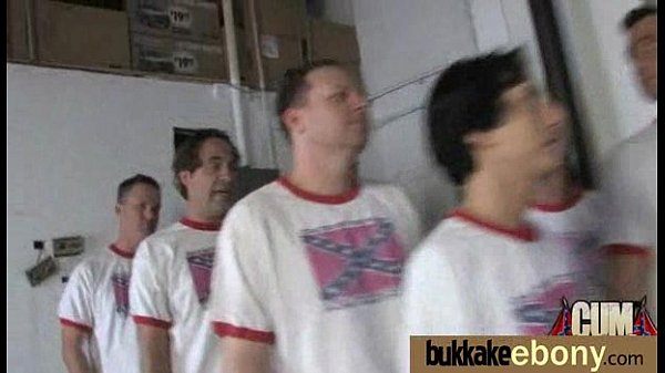 Ebony in a huge bukkake 20