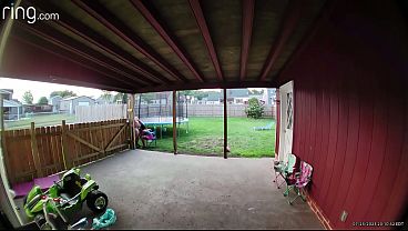 Part 1 Broad daylight wife back porch sucking and fucking into a cream pie as cars drive by