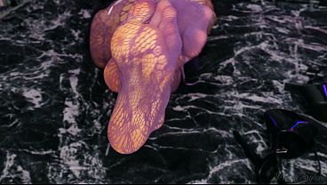 Bunny girl has fun with a monster dildo &ndash; Creampie in the mouth &ndash; Pantyhose and heels!