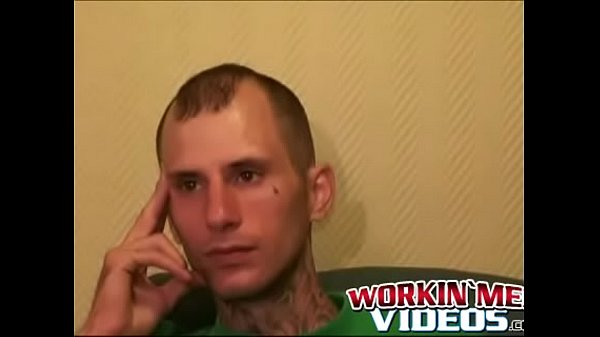 Inked amateur plays with his dick and comes on ...