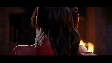 Jill Valentine x Claire Redfield lesbian kissing (Resident Evil / AI generated)