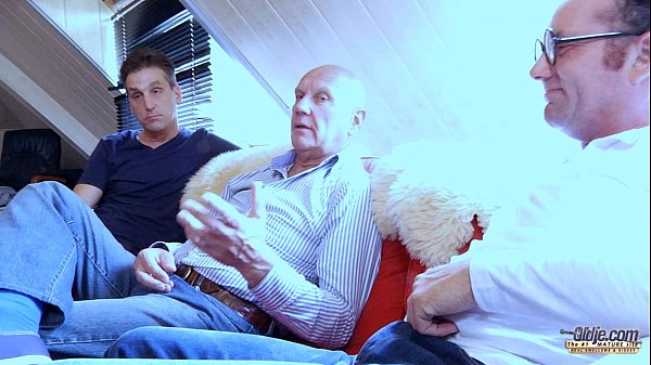 Old school gangbang with exquisite young blonde