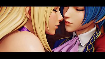 Bonne Jennet x Elisabeth Blanctorche lesbian kissing (The king of fighters/ AI generated)