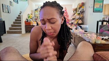 PUSSY-TO-MOUTH Petite Ebony Teen Worships Cock & Gets Bred