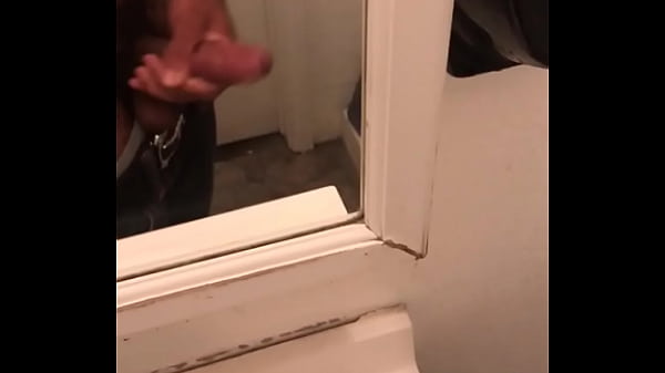 Stroking dick at work