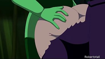 Poison Ivy seduces Harley Quinn and batgirl