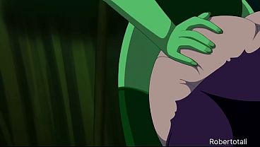 Poison Ivy seduces Harley Quinn and batgirl