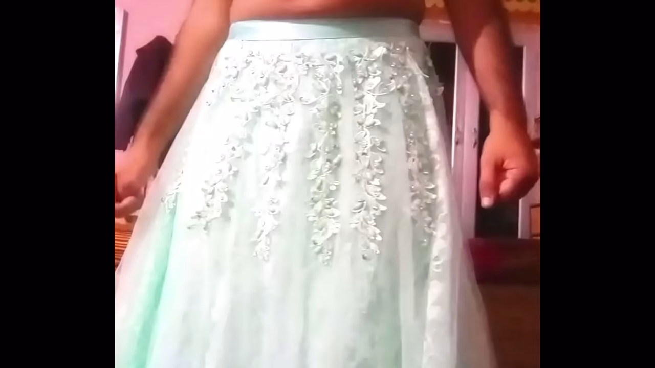 Indian gay Crossdresser Bottom real homemade sex in blue lehanga