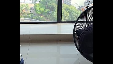 Naughty wife giving the neighbor a blowjob!